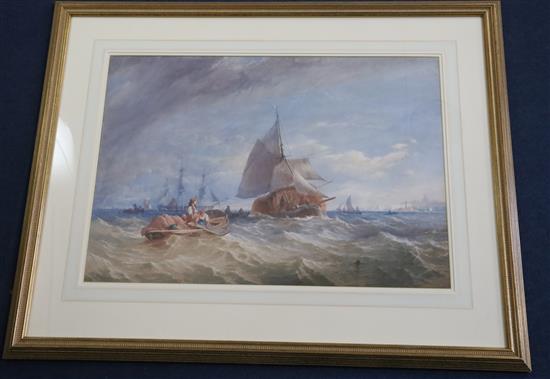Thomas Sewell Robins (1810-1880) Off Margate 18 x 25.5in.